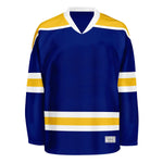 Blank blue and yellow Hockey Jersey With Shoulder Yoke thumbnail