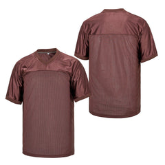 brown blank football jersey - v neck flag football jersey - solid brown - todder 2t to men's 5XL