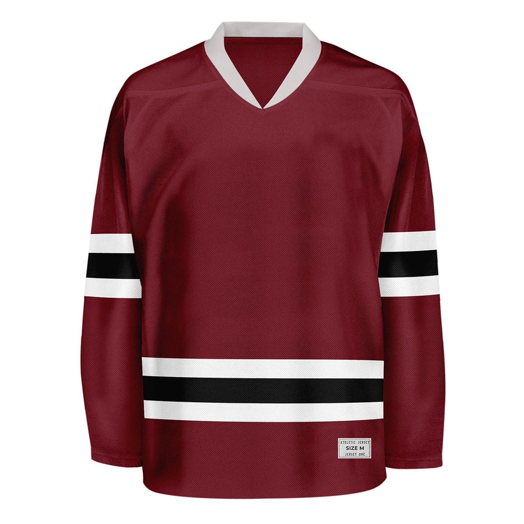 Blank Burgundy and black Hockey Jersey