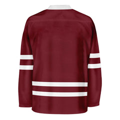 Blank Burgundy And Burgundy Hockey Jersey Jersey One