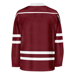 Blank Burgundy And Burgundy Hockey Jersey With Shoulder Yoke Jersey One