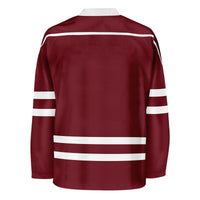 Blank Burgundy And Burgundy Hockey Jersey With Shoulder Yoke Jersey One thumbnail