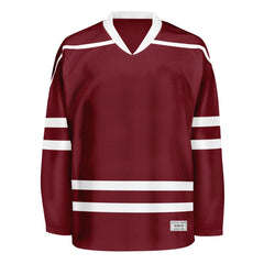 Blank Burgundy Hockey Jersey With Shoulder Yoke