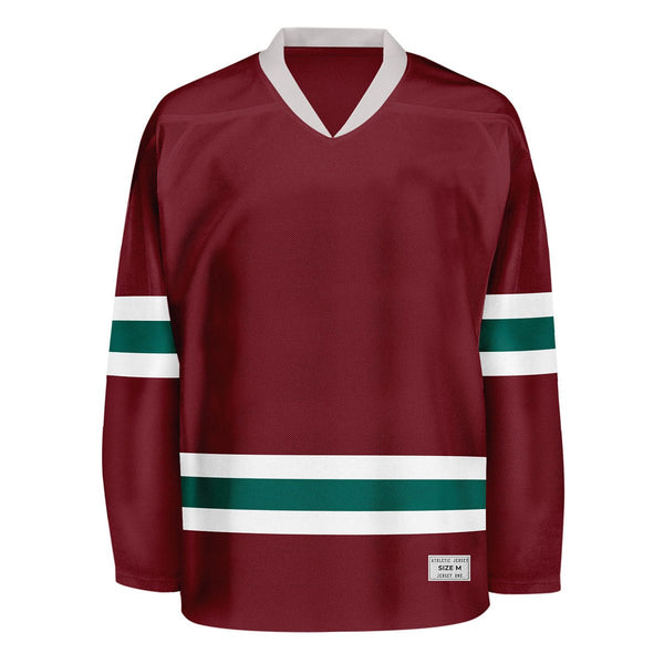 Blank Burgundy and teal Hockey Jersey