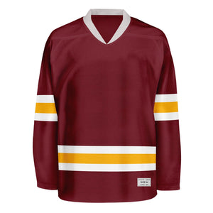 Blank Burgundy and yellow Hockey Jersey