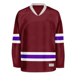 Blank Burgundy and purple Hockey Jersey thumbnail