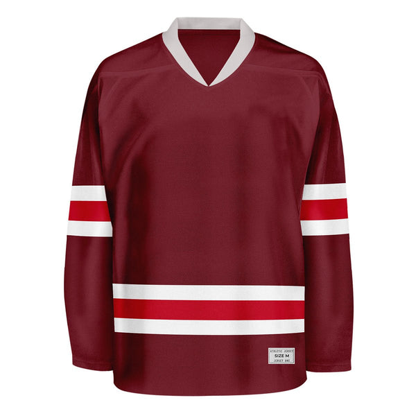 Blank Burgundy and red Hockey Jersey