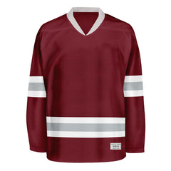 Blank Burgundy and grey Hockey Jersey