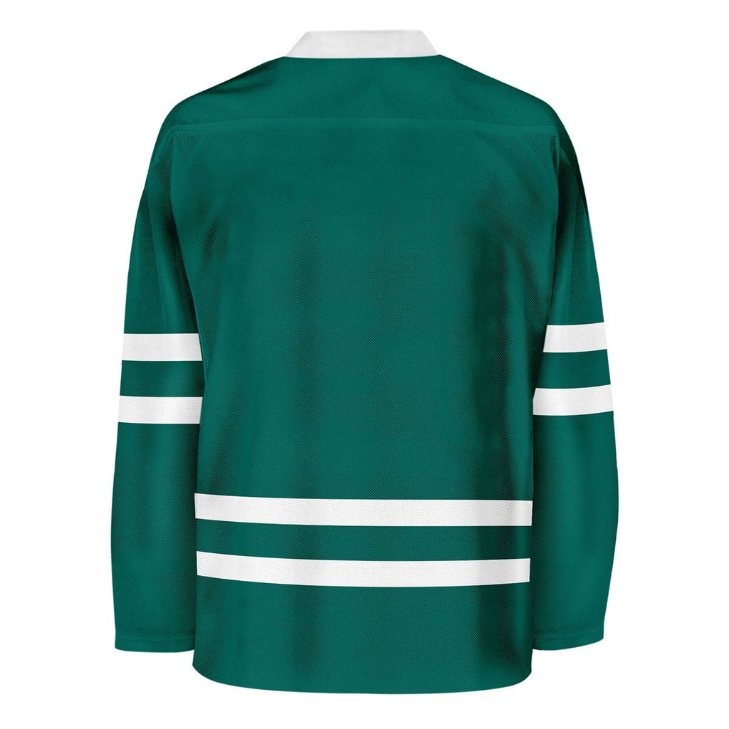 Blank Deep Green Hockey Jersey back