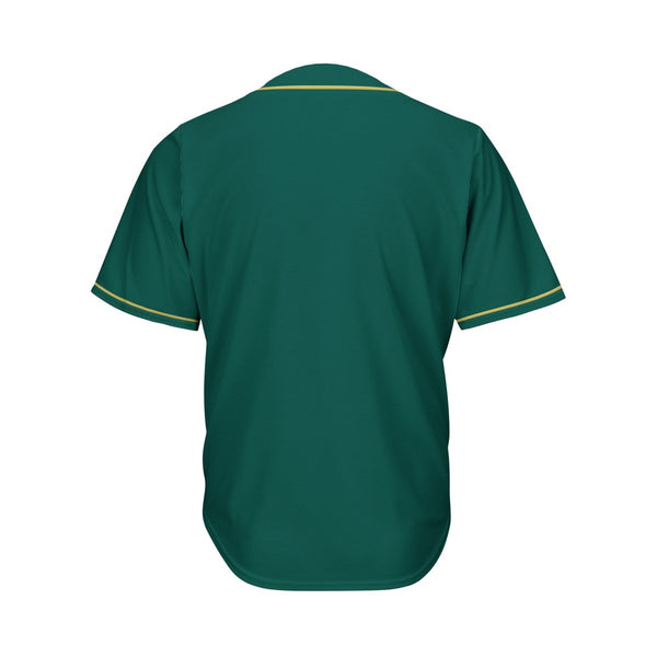 Blank Deep Green And Gold Baseball Jersey Jersey One