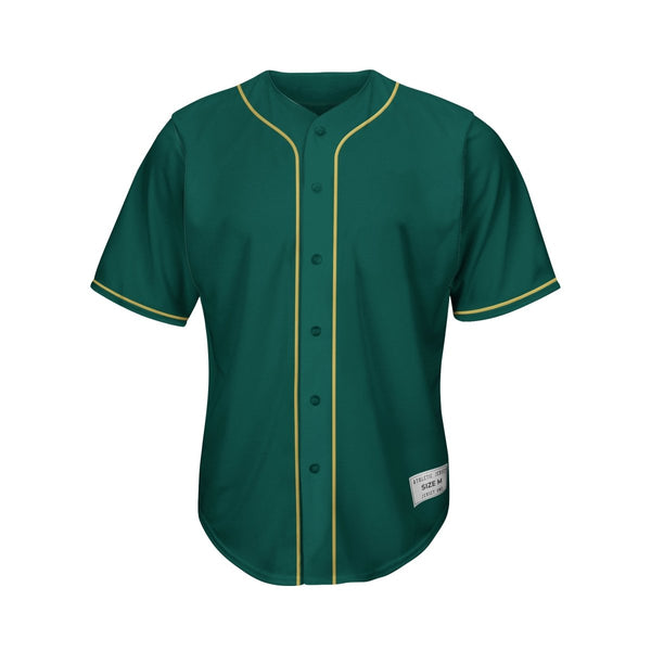 Blank Deep Green And Gold Baseball Jersey Jersey One
