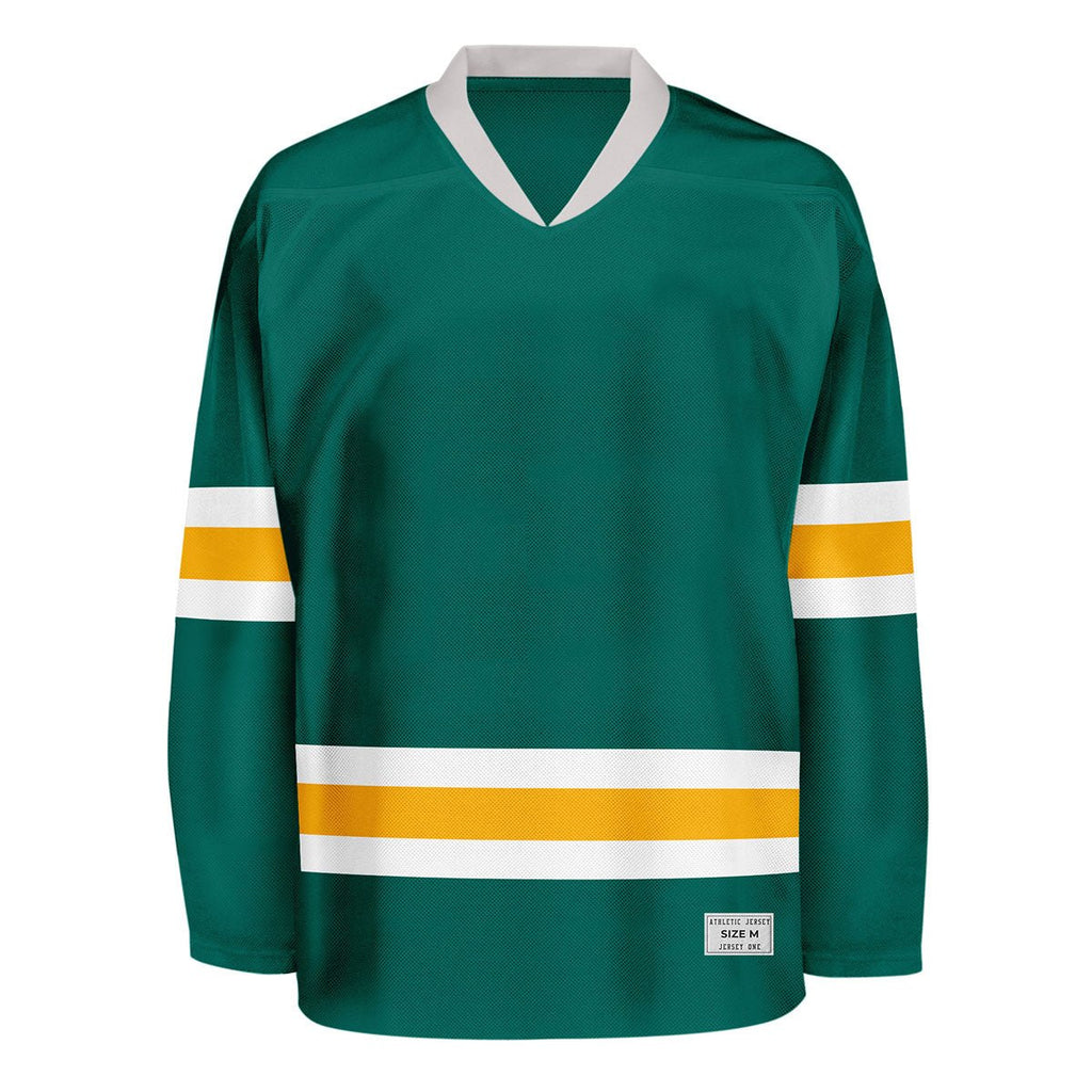 Blank Deep Green and yellow Hockey Jersey