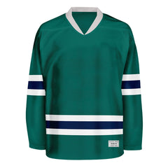 Blank Deep Green and navy Hockey Jersey