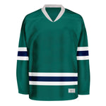 Blank Deep Green and navy Hockey Jersey thumbnail