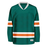 Blank Deep Green and orange Hockey Jersey thumbnail