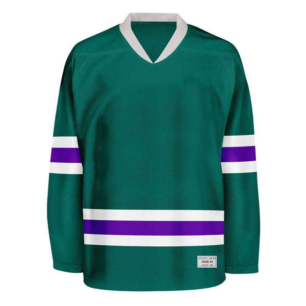 Blank Deep Green and purple Hockey Jersey