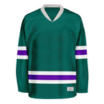 Blank Deep Green and purple Hockey Jersey thumbnail