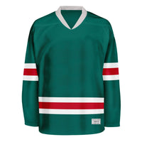 Blank Deep Green and red Hockey Jersey thumbnail