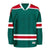 blank deep green and red hockey jersey with shoulder yoke