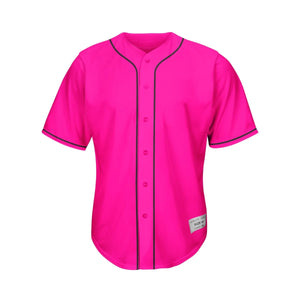 Blank Hot Pink and Black Baseball Jersey