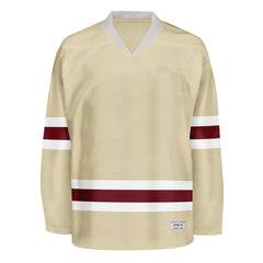 Blank Desert Sand and wine red Hockey Jersey