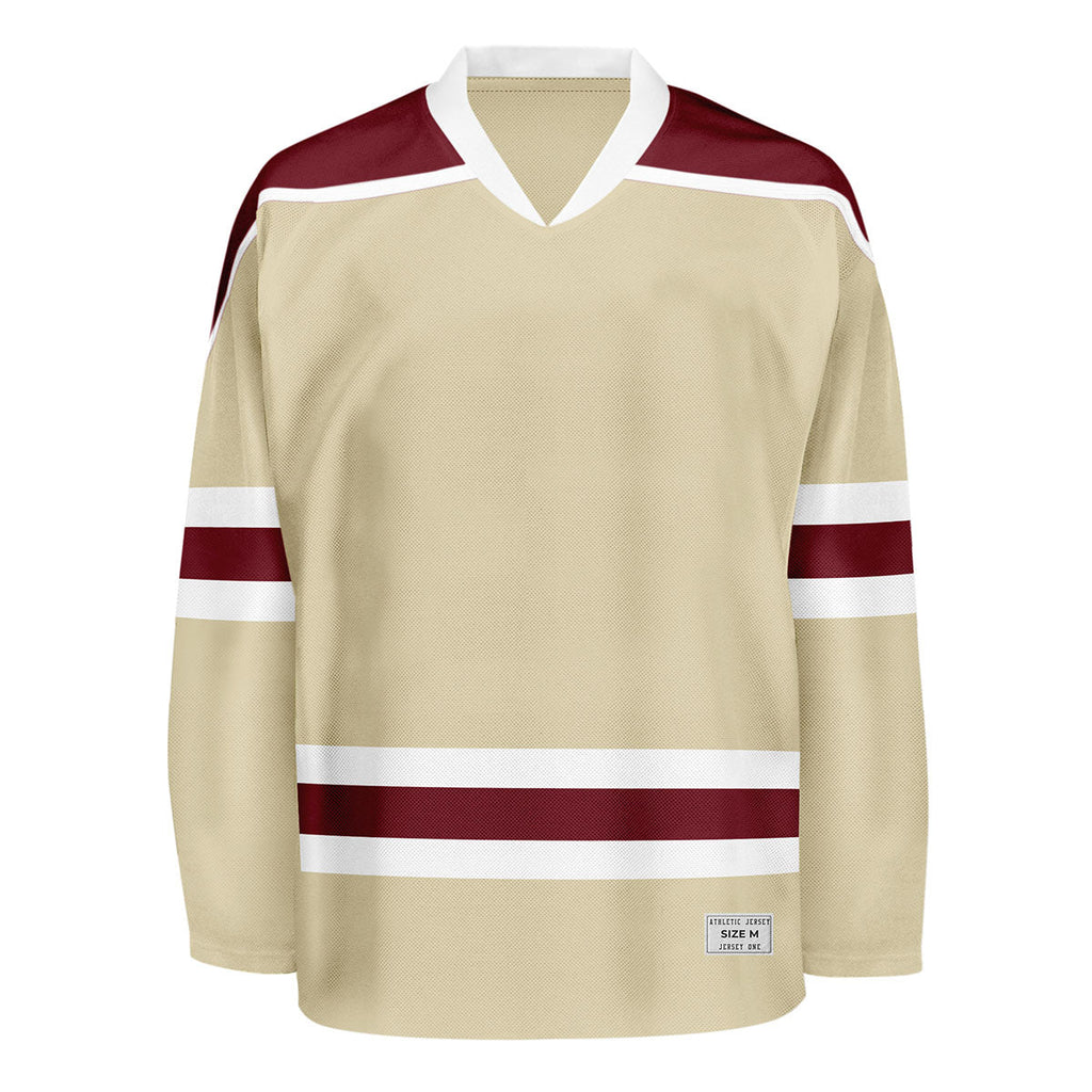 Desert Sand Blank Hockey Jersey With Shoulder Yoke for Men and Youth