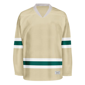 Blank Desert Sand and green Hockey Jersey