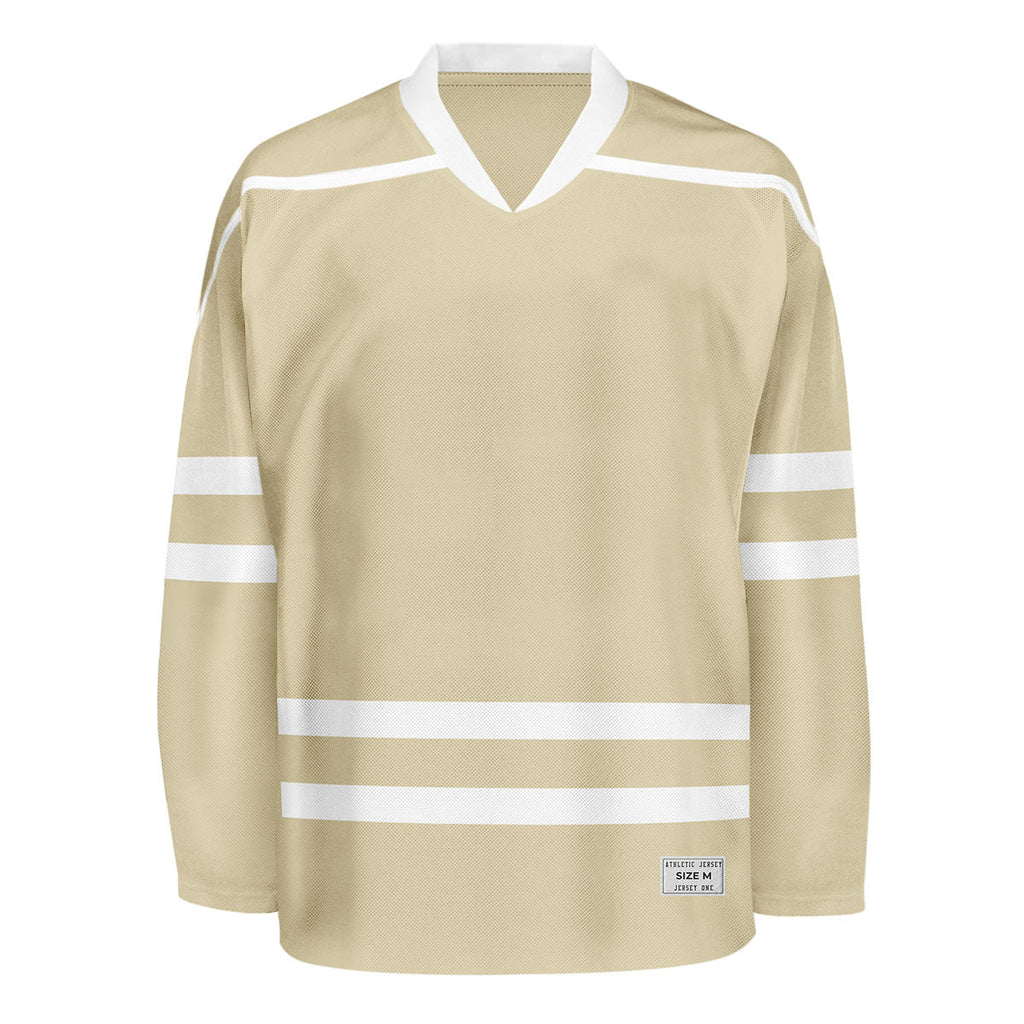 Blank Desert Sand Hockey Jersey With Shoulder Yoke