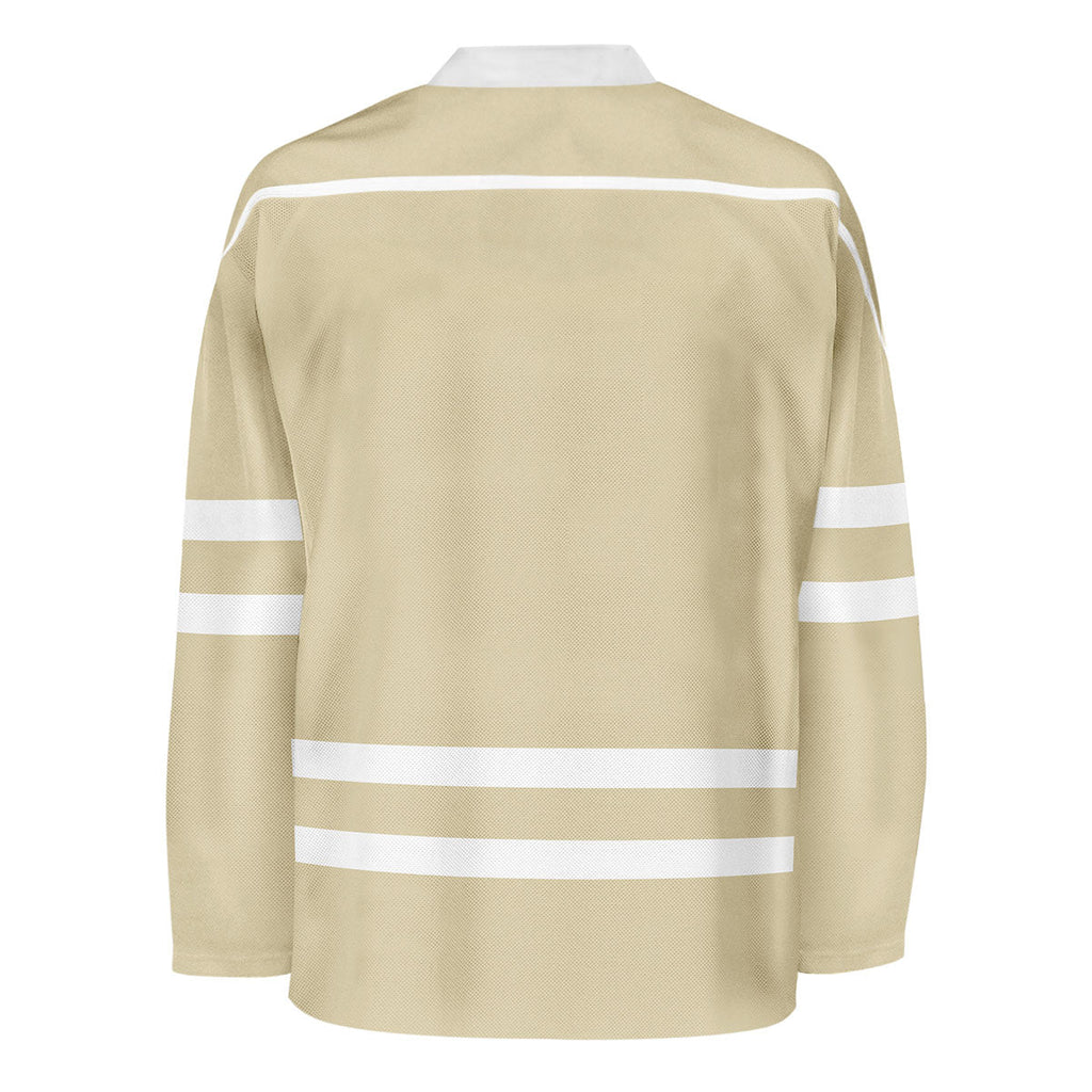 Blank Desert Sand And Desert Sand Hockey Jersey With Shoulder Yoke Jersey One