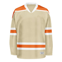 Blank Desert Sand and orange Hockey Jersey With Shoulder Yoke thumbnail