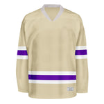 Blank Desert Sand and purple Hockey Jersey thumbnail