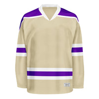 Blank Desert Sand and purple Hockey Jersey With Shoulder Yoke thumbnail