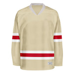 Blank Desert Sand and red Hockey Jersey thumbnail