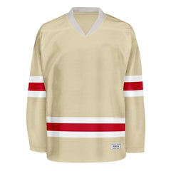 Blank Desert Sand and red Hockey Jersey