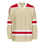 Blank Desert Sand and red Hockey Jersey With Shoulder Yoke thumbnail