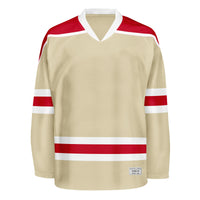 Blank Desert Sand and red Hockey Jersey With Shoulder Yoke thumbnail