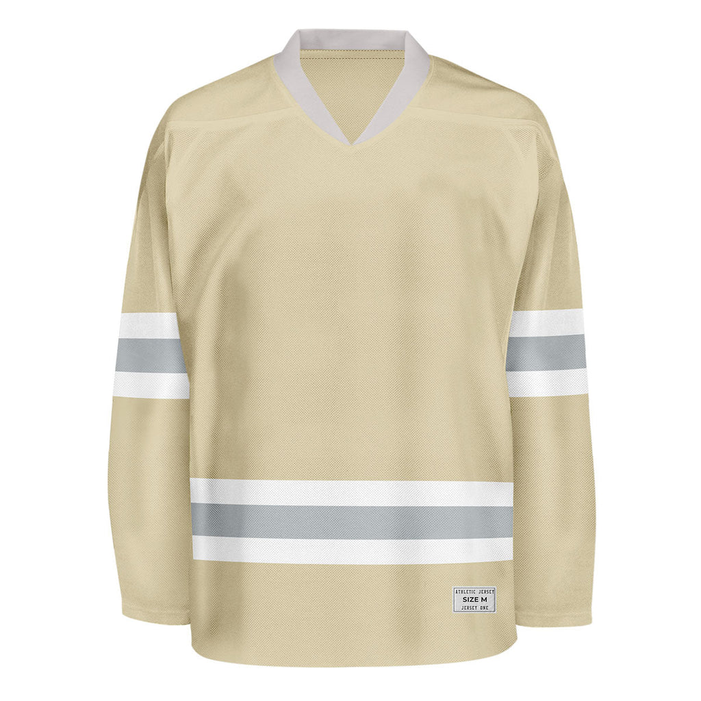 Blank Desert Sand and grey Hockey Jersey