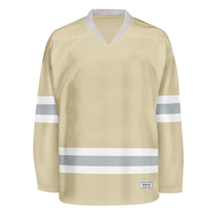 Blank Desert Sand and grey Hockey Jersey