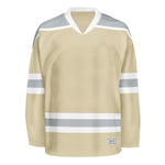 Blank Desert Sand and grey Hockey Jersey With Shoulder Yoke thumbnail