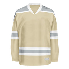 Blank Desert Sand and grey Hockey Jersey With Shoulder Yoke