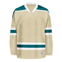 Blank Desert Sand and teal Hockey Jersey With Shoulder Yoke thumbnail