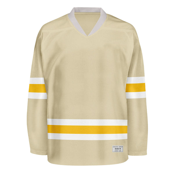 Blank Desert Sand and yellow Hockey Jersey