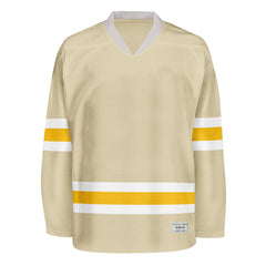 Blank Desert Sand and yellow Hockey Jersey