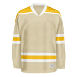 Blank Desert Sand and yellow Hockey Jersey With Shoulder Yoke thumbnail