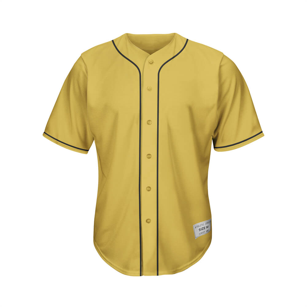 blank gold and black baseball jersey front