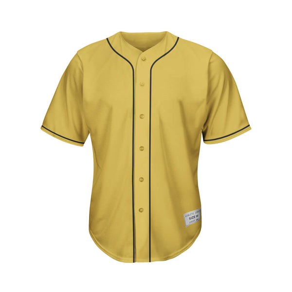 blank gold and black baseball jersey front