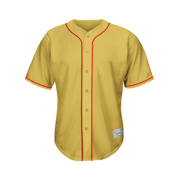 blank gold and red baseball jersey front