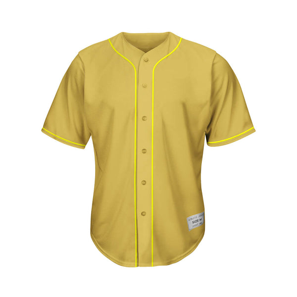 blank gold and yellow baseball jersey front