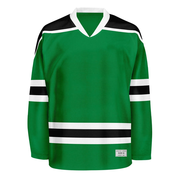 Blank Green and black Hockey Jersey With Shoulder Yoke