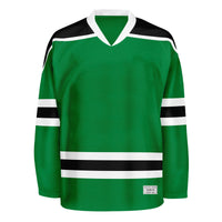 Blank Green and black Hockey Jersey With Shoulder Yoke thumbnail